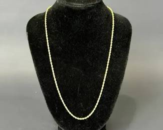 18K Yellow Gold Rope Chain Necklace