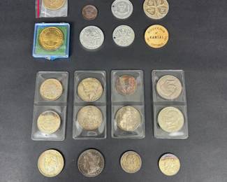Mixed U.S. World Coin and Medal Lot 26 Pieces 19th20th Century