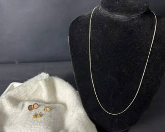 Solid 14K Yellow Gold Jewelry Lot Necklace Earrings Collection