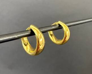 Trice Jewelers 14K Yellow Gold Polished Hoop Earrings 1 2 Length, 1.72g