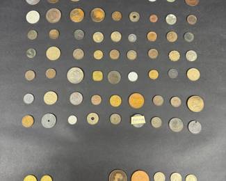 Large World Coin Lot 84 Coins, 19th20th Century France, UK, Mexico, Canada, China, Japan, etc.