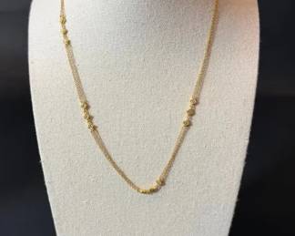 18K Gold Necklace with Diamond Accents 6.32g