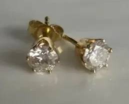 14K Gold Diamond Stud Earrings