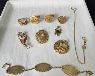 Mixed Vintage Gold and GoldFilled Jewelry Lot 43.72 Grams Total