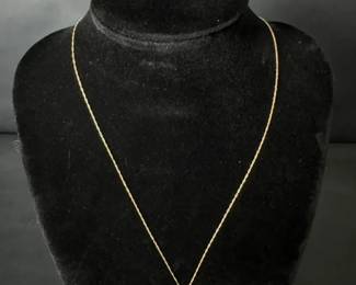 14K Necklace Hoop Earrings 1.44g