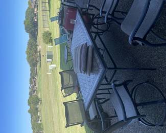 Patio table and six chairs