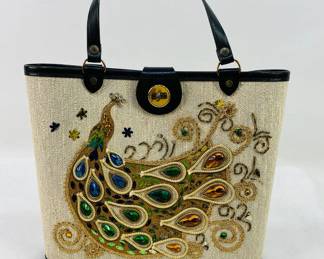 Vintage 1960's Peacock Bucket handbag