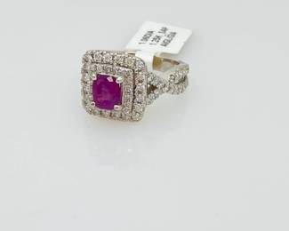 Kashmir Sapphire and Diamond Ring