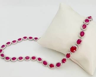 Burmese Ruby and diamond necklace