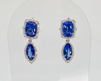 Platinum Tanzanite and diamond earrings