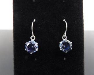 .925 Sterling Silver Mystic Quartz Dangle Hook Earrings
