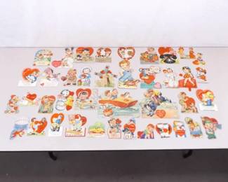 Lot of Vintage 1940's and 1950's Articulated Valentines Cards
