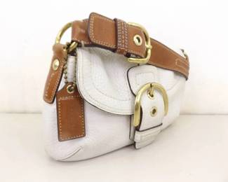 Authentic Coach White Pebbled Leather Soho Bag
