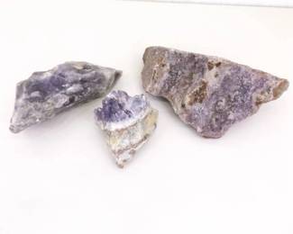 3 LARGE Raw Amethyst Geode Specimens

