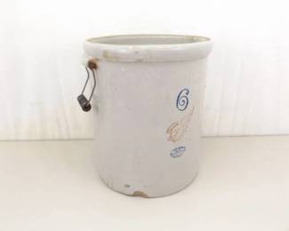Antique Red Wing (RARE) #6 Stoneware Crock w/Handles 
