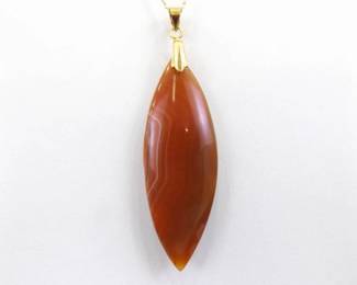 .925 Sterling Silver Agate Vermeil Pendant Necklace
