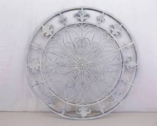 Large Paintable 36" Iron Decorative French Fleur-de-lis Wall Hanger
