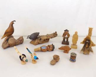Lot of Wood Carved etc. Figurines
