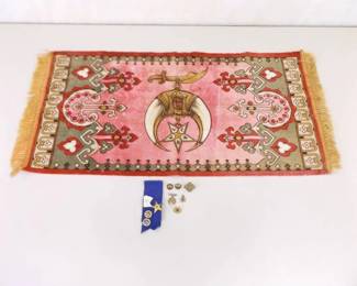 Lot of Free Mason etc. Pins and Banner
