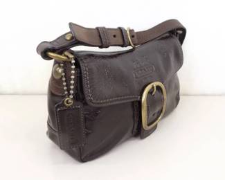 Authentic Coach Bleecker Brown Patent Leather Shoulder Bag
