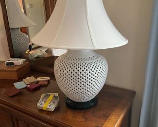 Chinoiserie Blanc de Chine lamp, x2