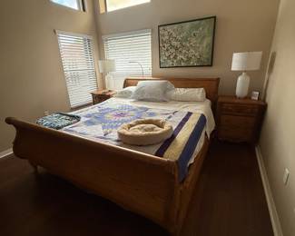 King Size Sleigh Bed. Complete bedroom set.