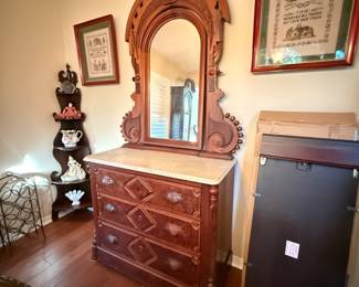 19th Century Antique Victorian Marble Top Dresser