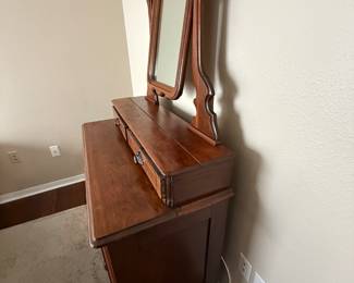 Antique Victorian Eastlake Style Walnut Vanity Chest