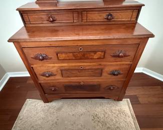 Antique Victorian Eastlake style Walnut Vanity Chest
