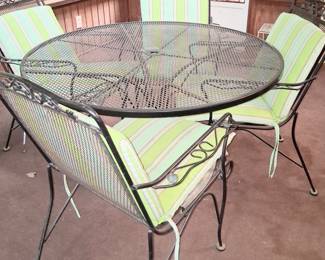 Metal table and chairs