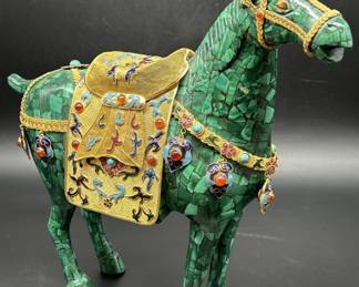 Antique Chinese Cloisonné Tang Dynasty-Style Horse