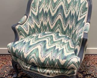 French Louis XVI-Style Bergère Armchair, 1/2