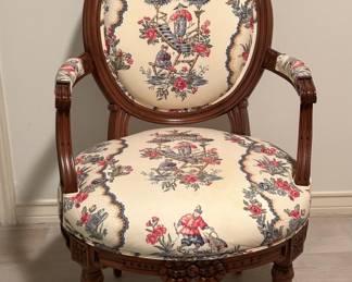 Carved Black Walnut Victorian Parlor Chair