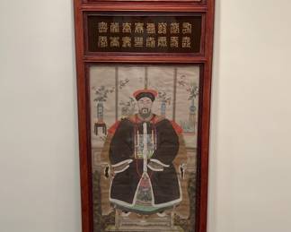Antiq. Chinese Emperor Portrait Panel Painting, 2/2