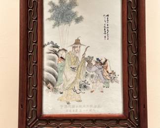Antique Qing Dynasty Chinese Porcelain Plaque