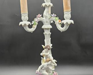 Dresden 4-Arm Candelabra w/ Flower & Cupid, 2/2