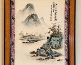 Antique Qing Dynasty Chinese Porcelain Plaque