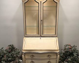Vtg. Karges Provincial Secretary Desk w/ Display