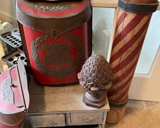 Antique barber wood pole.