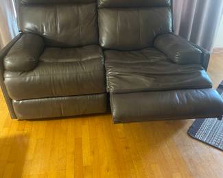 Flex Steel Double Electric Reclining Loveseat, 5 years old, dark brown