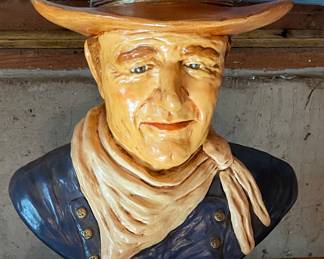Hand Painted John Wayne Bust, Very Nice