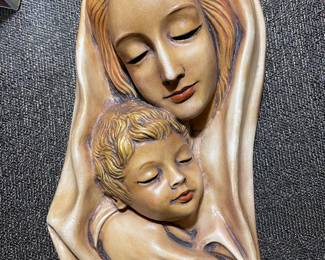 Vintage Chalkware Madonna & Child