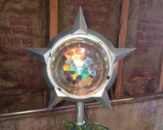 Vintage Celestial Star Christmas Tree Topper, 1960's, has a slight crack up the middle on both sides but doesn't show at all. Nice RARE find