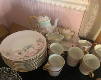 “Tea and Toast” Hand Painted China Set by Fae Orr Texas Artist 