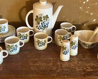 1960’s Harmony House “Blue Grapes" China Set