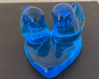 Vintage Bluebird of Happiness Art Glass Figurine