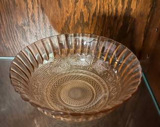 Vintage Pink Depression Glass Bowl