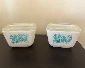 Vintage Pyrex Refrigerator Dishes "Amish Butterprint" 