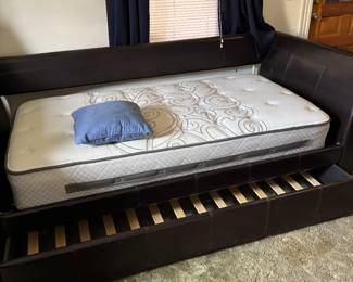Beautiful faux leather trundle day bed.