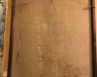 Back of canvas with export label of Davies Turner packers &  shippers England & Scotland / Greenbaum